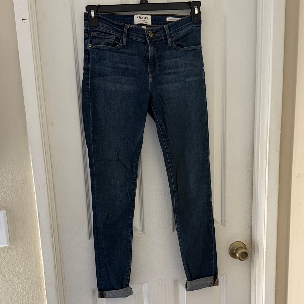 Frame Denim Dark Blue Skinny Jeans